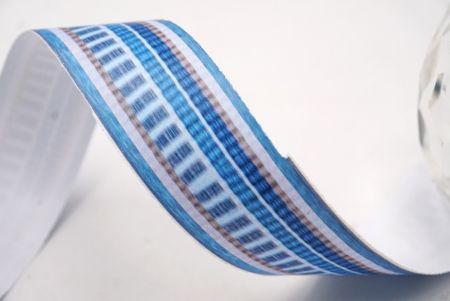 Небесно-синій та Білий Смугастий Тканинний Риббон Набір_AI